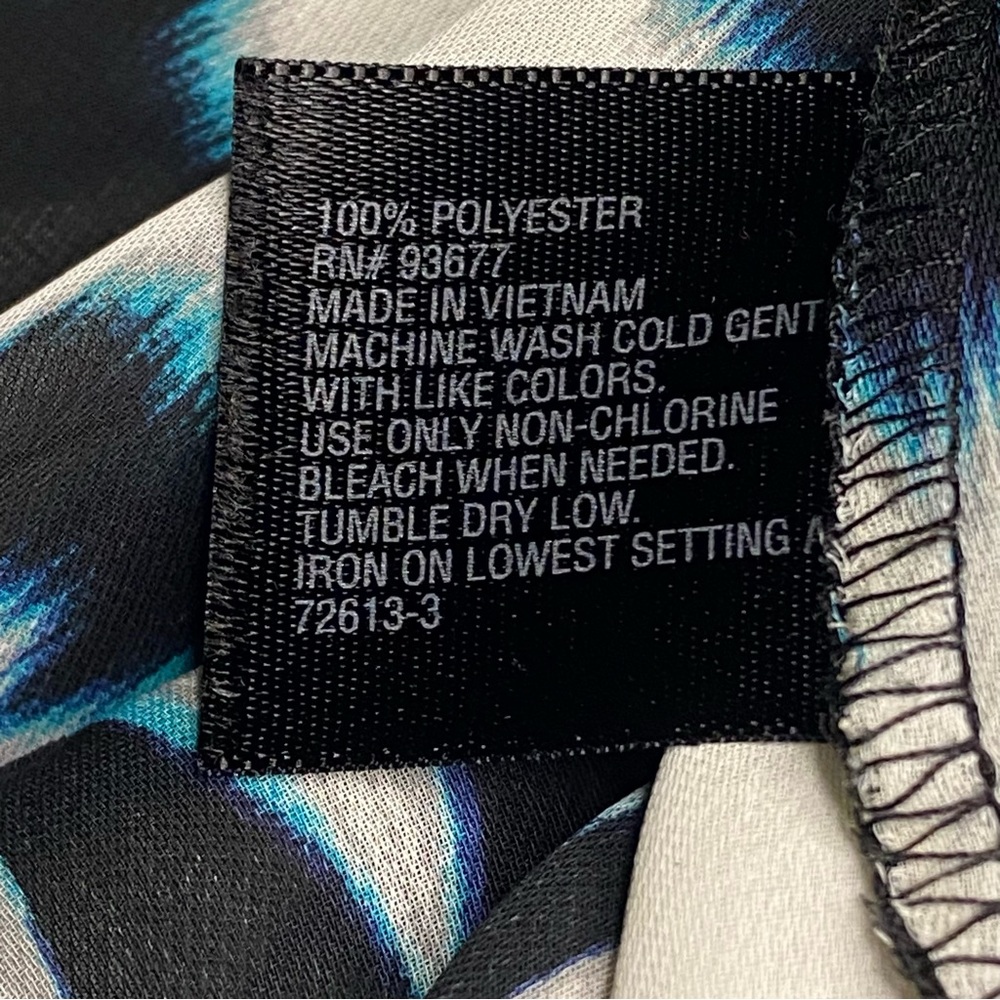 Worthington Abstract Leopard Print Sleeveless Blouse Women 2X Teal Black White - Picture 5 of 6